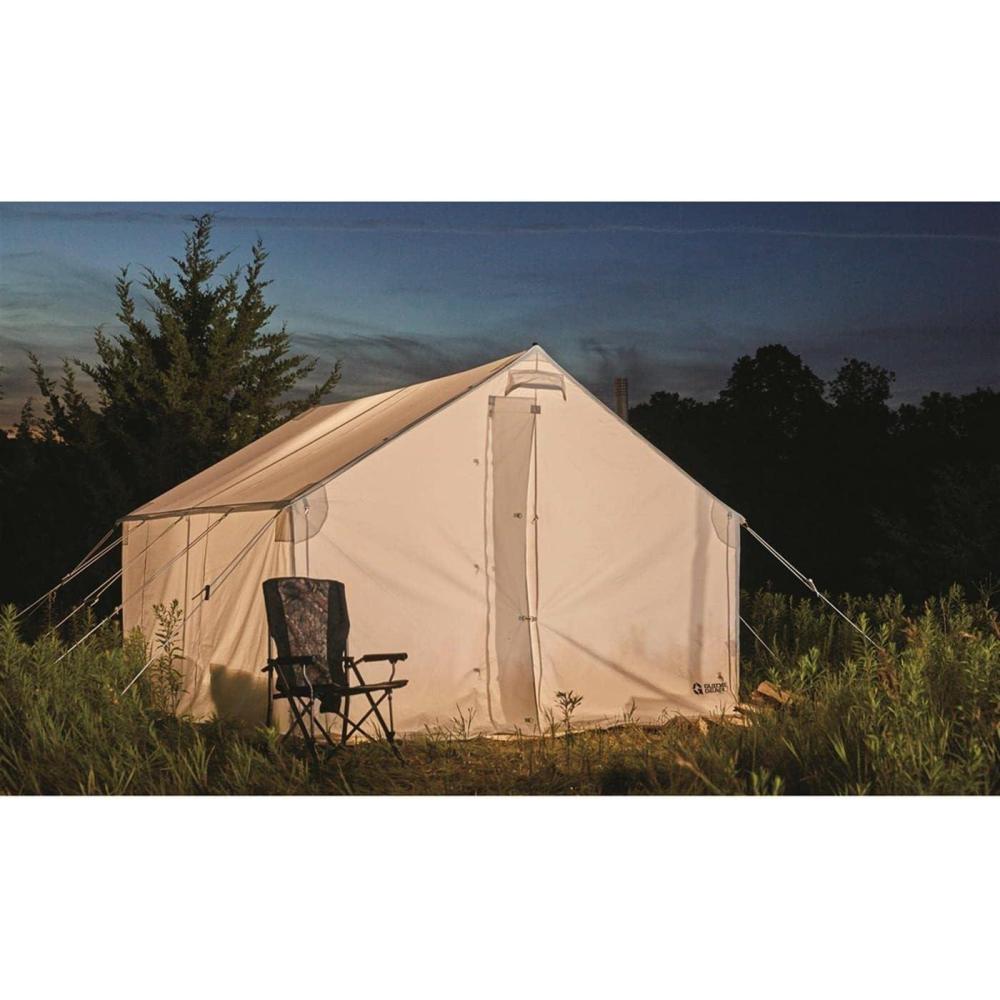 image:imageGuide Gear 10x12 Canvas Wall Tent and Frame for Hunting Outdoor Camping 4 Season All Weather Tents with Stove Jack Opening