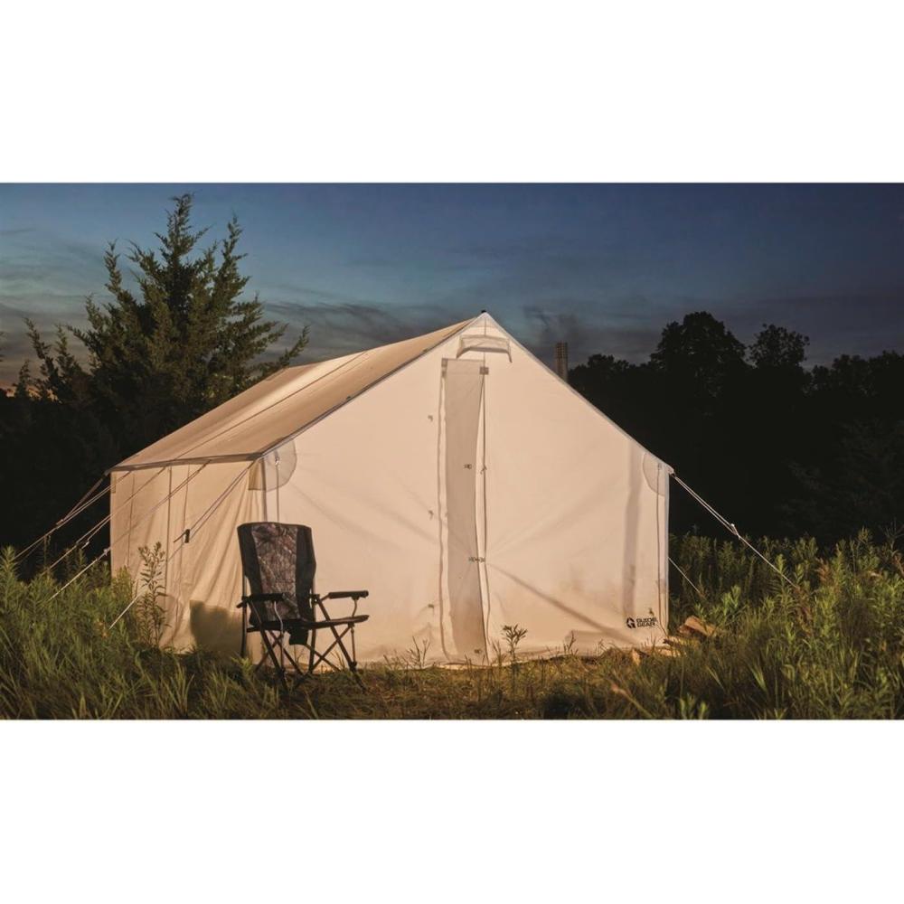 image:imageGuide Gear 10x12 Canvas Wall Tent for Hunting Outdoor Camping Waterproof 4 Season Tents Frame Not Included