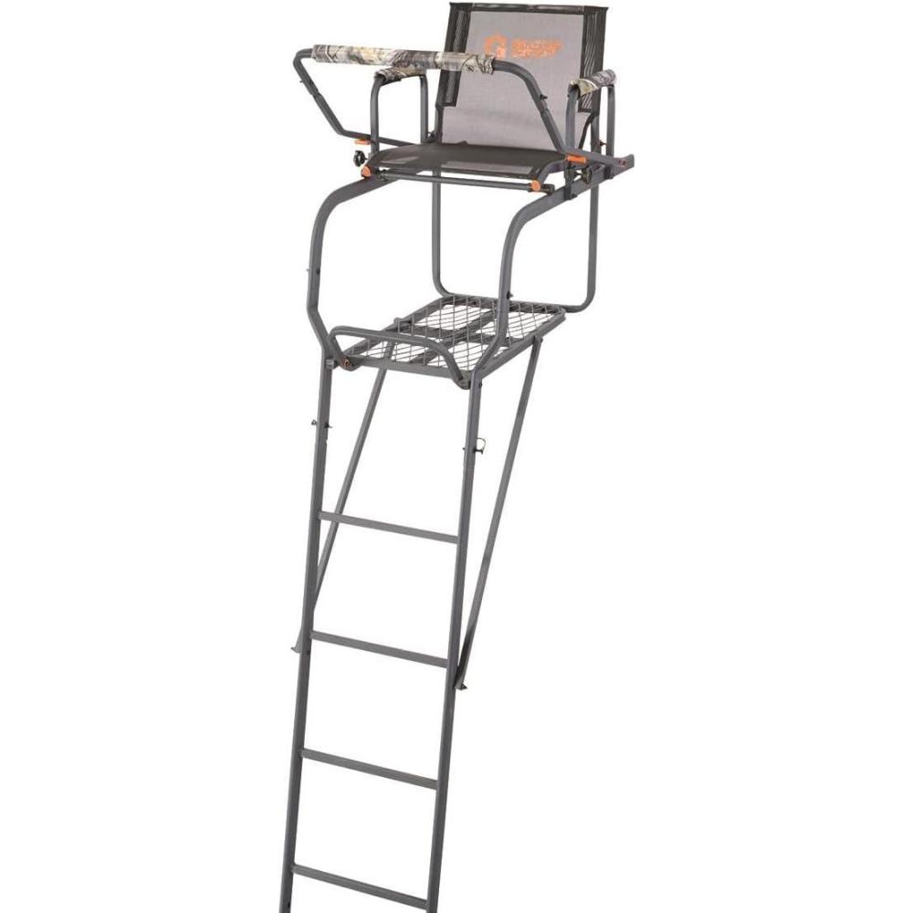 image:imageGuide Gear 155 Climbing Ladder Tree Stand for Hunting with Mesh Seat Hunting Gear Equipment and AccessoriesRealtree APX