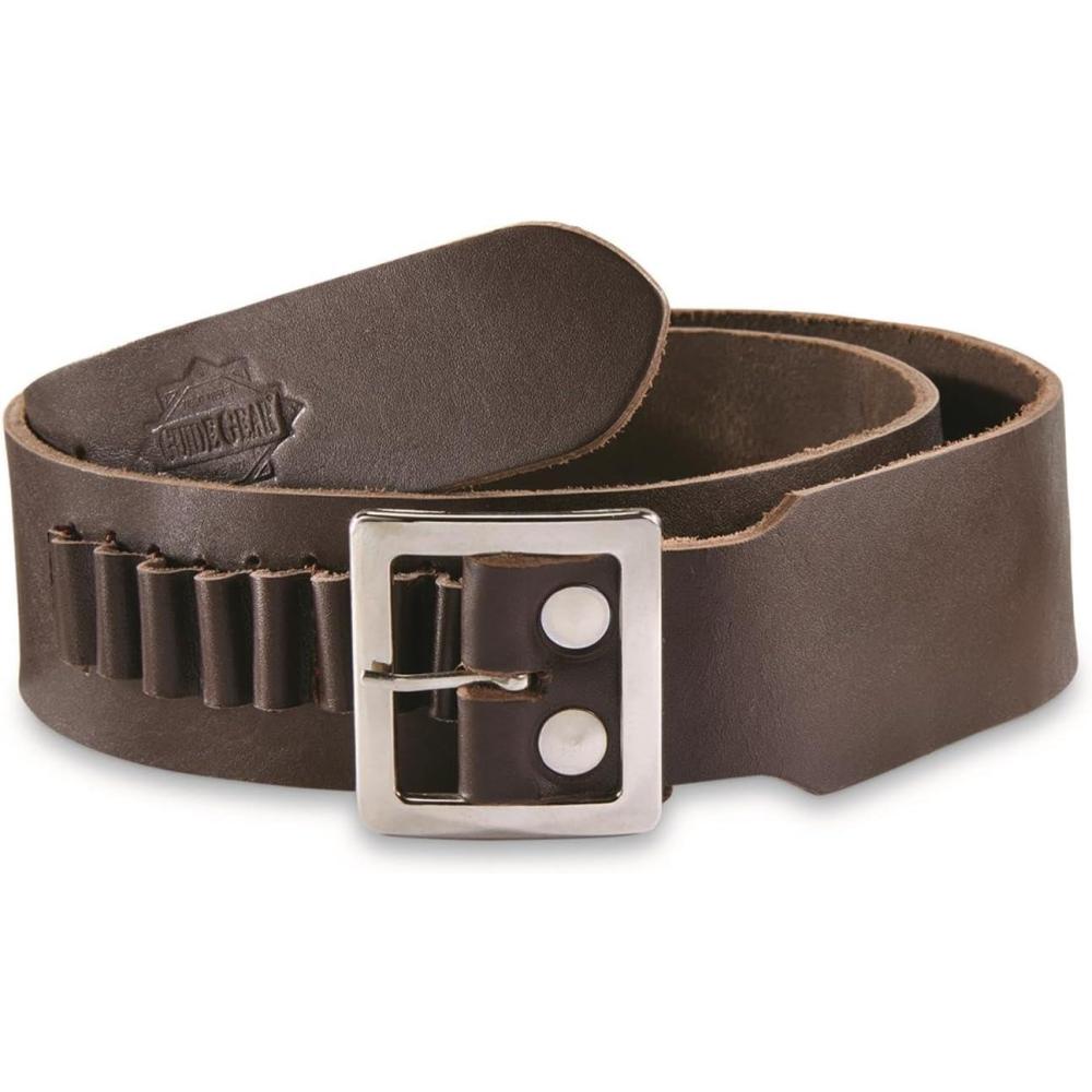 image:imageGuide Gear 20 Loop Cartridge Belt Slide for Men Leather WesternStyle 17 HMR22LRDark Brown