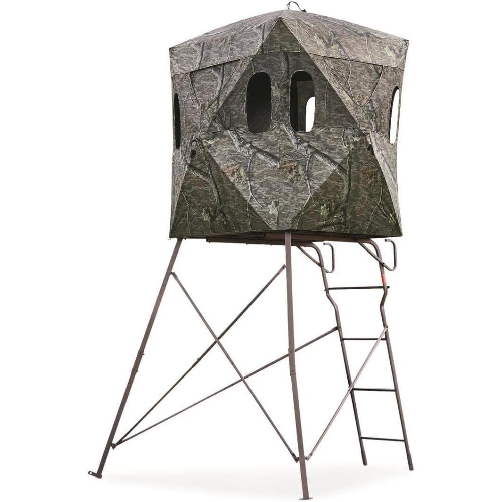 image:imageGuide Gear 6 Foot Tripod Hunting Tower Blind 2Man Stand Elevated Hunting Gear Equipment Accessories 4 by 4Mossy Oak Country Roots