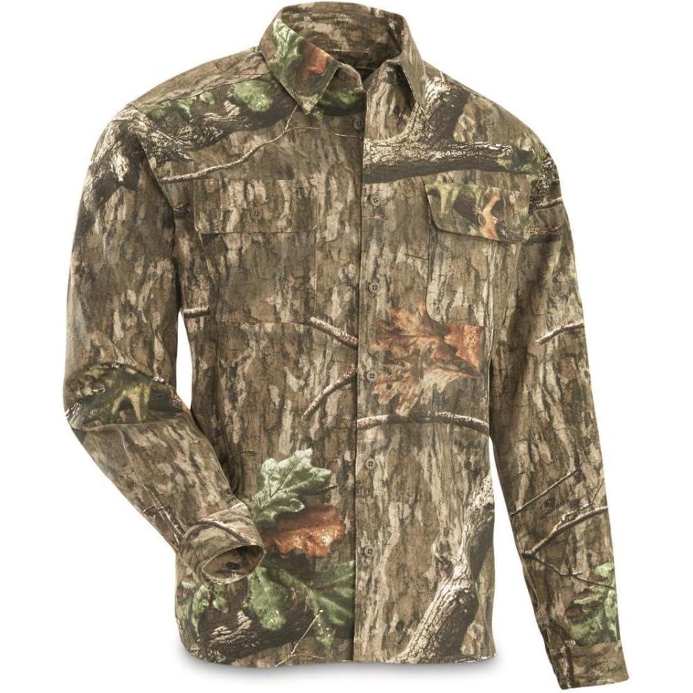 image:imageGuide Gear Camo Shirts for Men Button Up Shirts Long Sleeve Camouflage for HuntingMossy Oak Country Roots