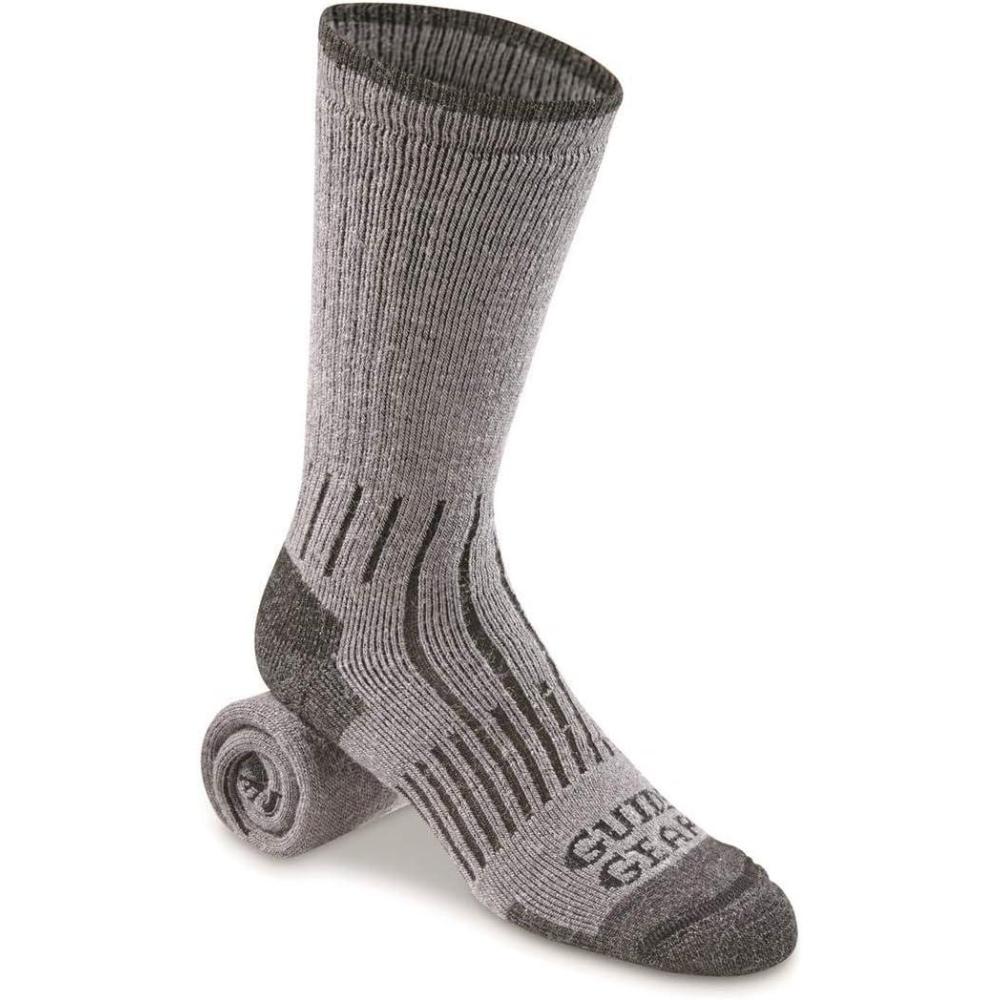 image:imageGuide Gear Camping Hiking Work Cushioned Socks for Men and Women Lifetime Midweight with NanoGLIDE 3 PairsCharcoal