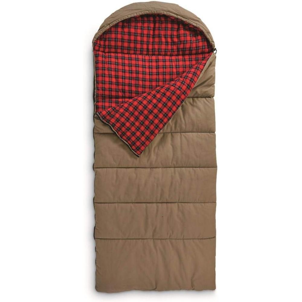 image:imageGuide Gear Canvas Hunter Sleeping Bag 0Degree Fleece Lined Hooded for Adults Warm Winter Cold Weather Lightweight Portable for Camping Backpacking Hiking Outdoors