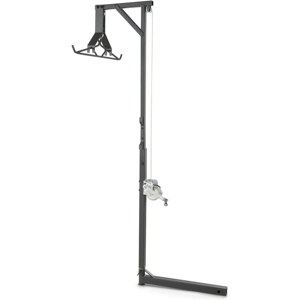 image:imageGuide Gear Deluxe Deer Hoist Stand for Hunting with Gambrel Swivel Truck Hitch Lift System Game Hanger for Field Dressing Big Game