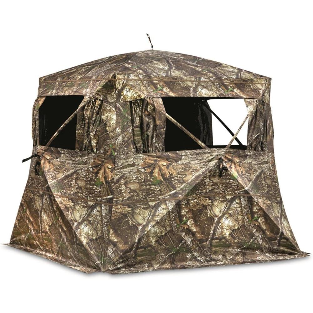 image:imageGuide Gear Flare 270 PopUp Hunting Camo Ground Blind for Deer Duck Bow and Turkey Hunting Gear Equipment and AccessoriesRealtree APX
