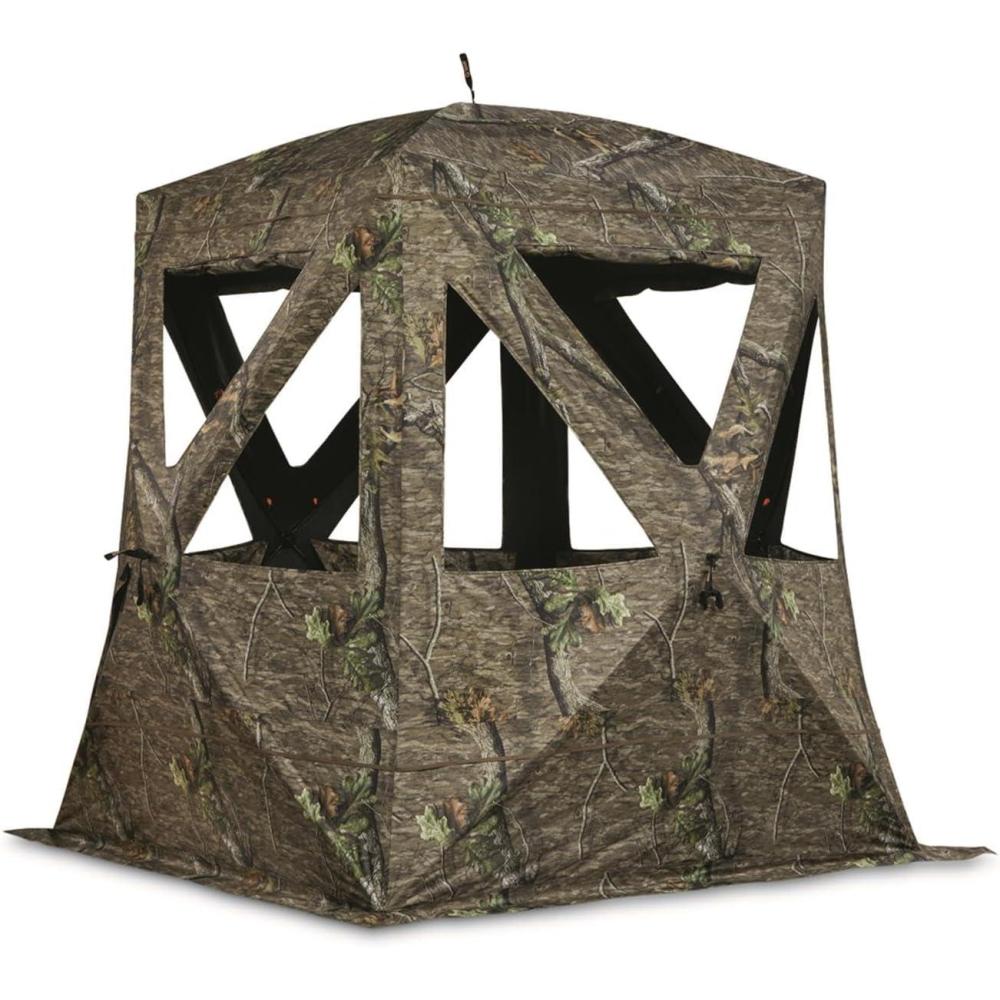 image:imageGuide Gear Flare XL Tall Hunting Ground Blind SeeThrough 360 View 23 Person Popup Tent Turkey Duck Deer Hunting Gear Equipment AccessoriesMossy Oak Country Roots
