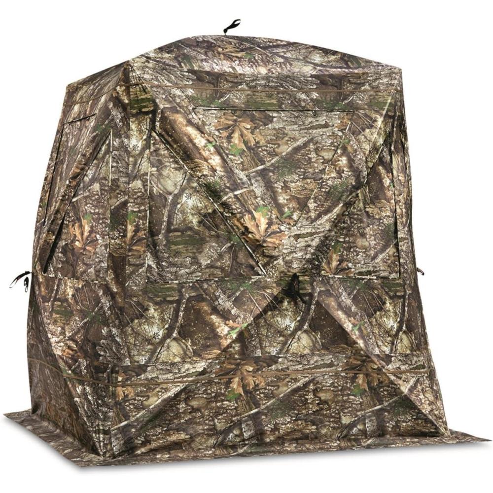 image:imageGuide Gear Flare XL Tall Hunting Ground Blind SeeThrough 360 View 23 Person Popup Tent Turkey Duck Deer Hunting Gear Equipment AccessoriesRealtree APX