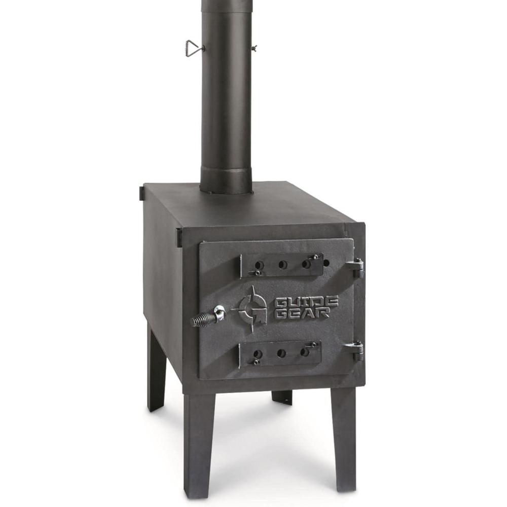 image:imageGuide Gear Large Outdoor Wood Burning Stove Portable with Chimney Pipe for Cooking Camping Tent Hiking Fishing Backpacking