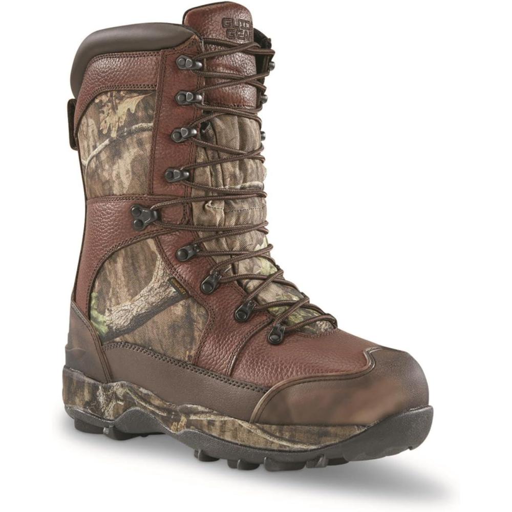 image:imageGuide Gear Leather Hunting Boots for Men Monolithic Extreme Waterproof Insulated 2400gram Thinsulate UltraMossy Oak Country Roots