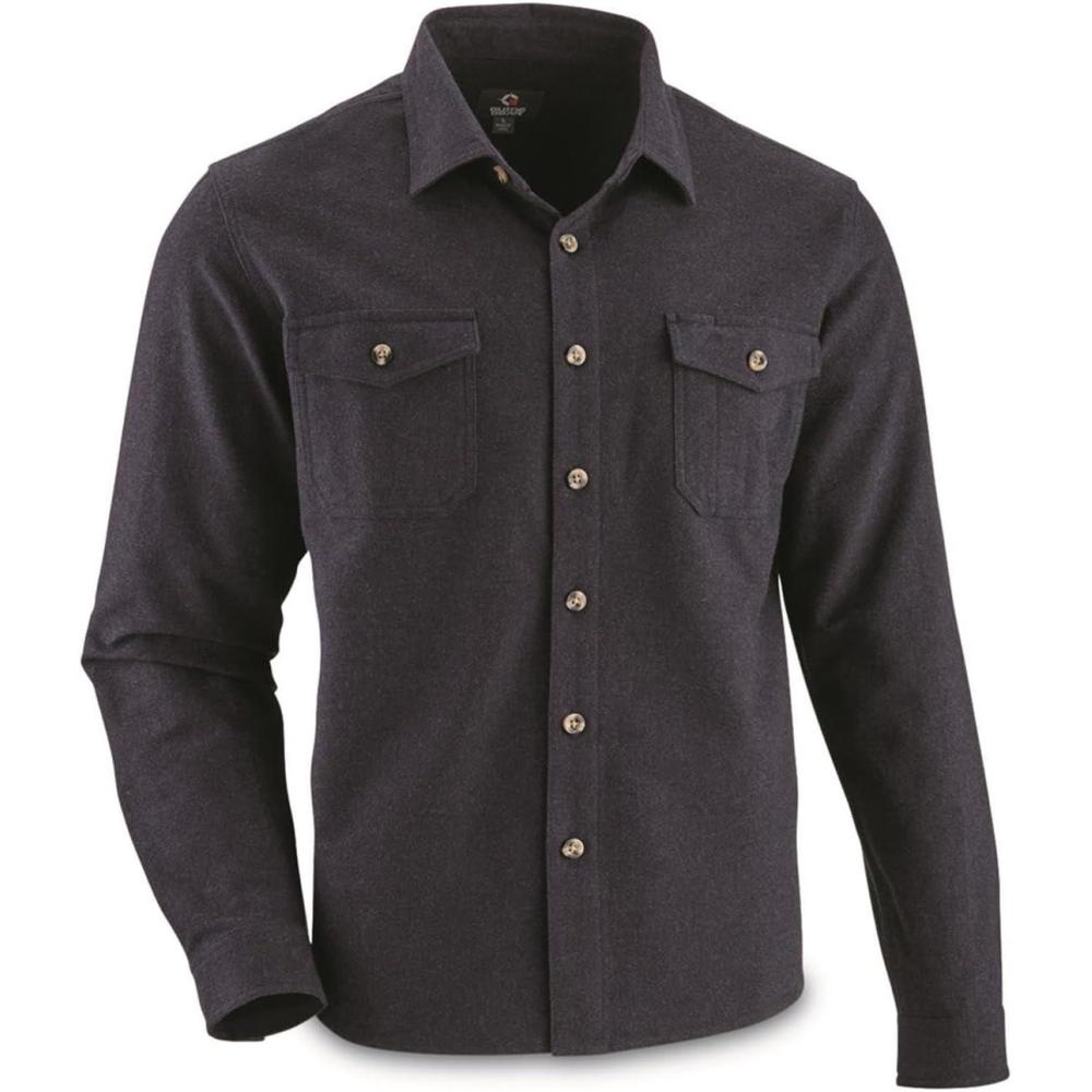 image:imageGuide Gear Long Sleeve Cotton Chamois Shirt for Working Hunting or Casual Wear for MenNavy
