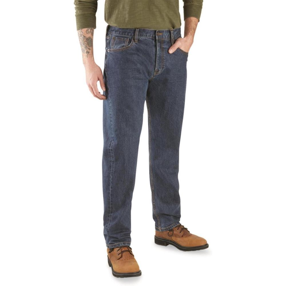 image:imageGuide Gear Mens Straight Leg Stretch Jeans Pants for Working Hunting or Casual WearDark Wash