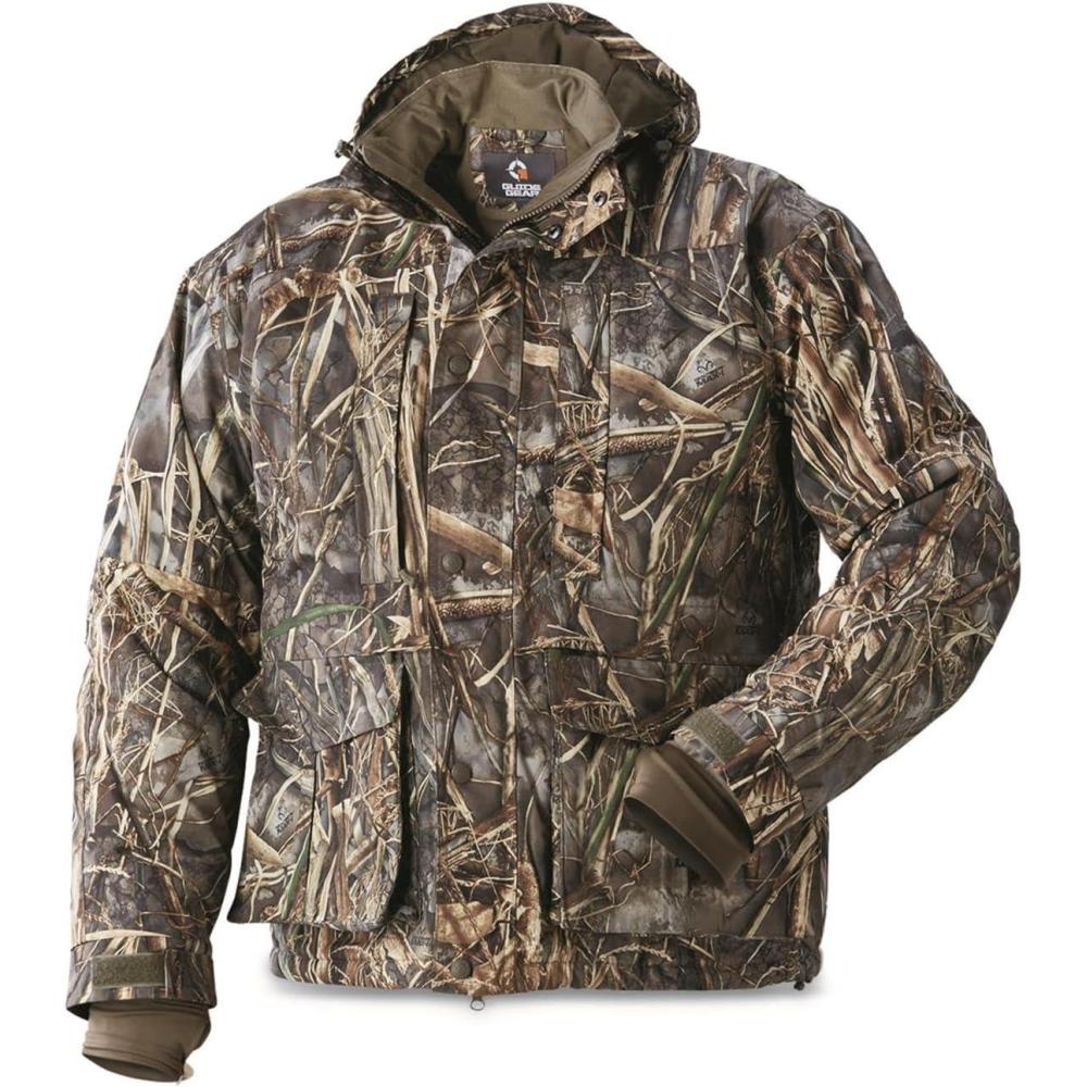 image:imageGuide Gear Mens Waterfowl Hunting Camo Jacket Waterproof and Insulated Mossy OakRt Max 7