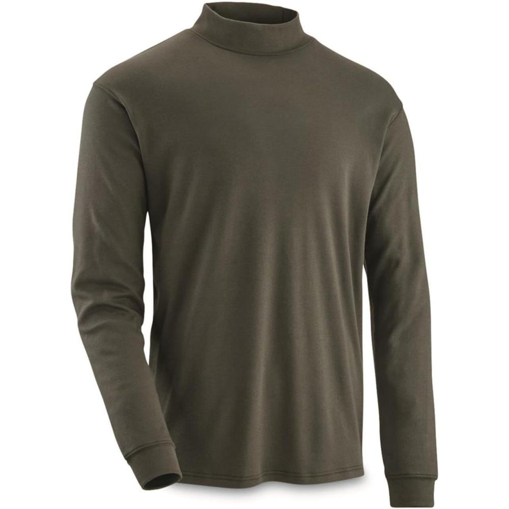 image:imageGuide Gear Mock Turtleneck LongSleeve Tee Shirt for Working Hunting or Casual Wear for MenDark Green