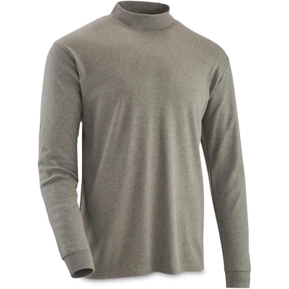 image:imageGuide Gear Mock Turtleneck LongSleeve Tee Shirt for Working Hunting or Casual Wear for MenHeather Gray