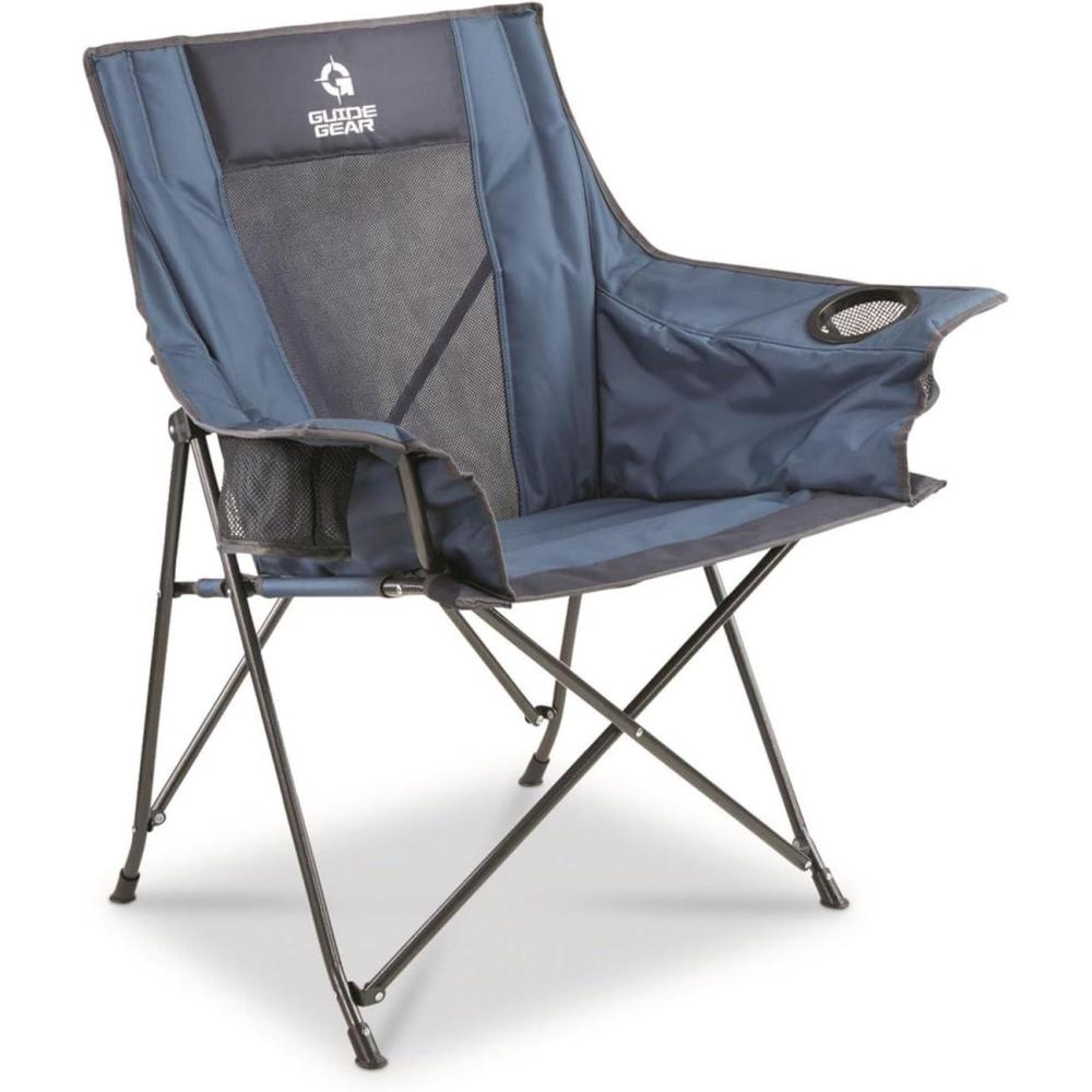 image:imageGuide Gear Portable Vent Back Chair with Carry Bag for Camping Outdoors Sporting Events Beach TravelBlue