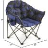 Guide Gear Club Camping Chair, Oversized, Portable, Folding with Padded Seats, 500-lb. Capacity Green Plaid(Blue Plaid)