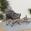 Guide Gear Club Camping Chair, Oversized, Portable, Folding with Padded Seats, 500-lb. Capacity Green Plaid(Gray Plaid)
