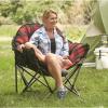 Guide Gear Club Camping Chair, Oversized, Portable, Folding with Padded Seats, 500-lb. Capacity Green Plaid(Red Plaid)