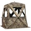 Guide Gear Flare XL Tall Hunting Ground Blind, See-Through, 360 View, 2-3 Person Pop-up Tent, Turkey, Duck, Deer Hunting Gear Equipment Accessories(Realtree APX)