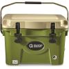 Guide Gear Insulated Hard Cooler, for Outdoor, Camping, Hunting, Keep Beverages and Drinks Chilled, Dry-Ice Compatible, Made in USA(Tan/Green)
