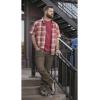 Guide Gear Men’s Plaid Short Sleeve Button Up Shirt; for Casual Outdoor Activities(Earth Red)