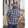 Guide Gear Men’s Plaid Short Sleeve Button Up Shirt; for Casual Outdoor Activities(Indigo)