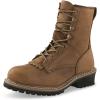 Guide Gear Men’s Sawtooth 2.0 Logger Work Boots, Leather Uppers, Rubber Sole Shoes(Brown)