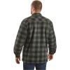 Guide Gear Men’s Sherpa-Lined CPO Shirt Jacket Fleece Long Sleeve Hunting Shirts(Green/Black Buffalo Plaid)