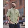 Guide Gear Men’s Solid Short Sleeve Button Up Shirt; for Casual Outdoor Activities(Fern)