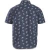 Guide Gear Men’s Trout & Salmon Short Sleeve Button Up Shirt; for Casual Outdoor Activities(Navy Trout & Salmon)