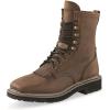 Guide Gear Men’s Western Work 2.0 Lace-up Work Boots; Leather Uppers, Rubber Sole Shoes(Distressed Brown)