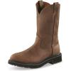 Guide Gear Men’s Western Work 2.0 Pull-On Work Boots; Leather Uppers, Rubber Sole(Distressed Brown)