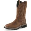 Guide Gear Men’s Western Work 2.0 Pull-On Work Boots, Square Toe; Leather Uppers, Non-Slip Rubber Sole Shoes(Distressed Brown)