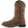Guide Gear Men’s Western Work 2.0 Pull-On Work Boots, Square Toe; Leather Uppers, Non-Slip Rubber Sole Shoes(Distressed Brown)