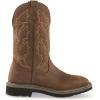Guide Gear Men’s Western Work 2.0 Pull-On Work Boots, Square Toe; Leather Uppers, Non-Slip Rubber Sole Shoes(Distressed Brown)