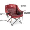 Guide Gear Oversized Extra Large Padded Camping Chair, Portable, Folding, Large Camp Lounge Beach Chairs for Outdoor, Adults, Men and Women, Heavy-Duty 400 Pound Capacity, with Cup Holder Red Plaid(Green)