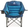 Guide Gear Oversized Extra Large Padded Camping Chair, Portable, Folding, Large Camp Lounge Beach Chairs for Outdoor, Adults, Men and Women, Heavy-Duty 400 Pound Capacity, with Cup Holder Red Plaid(Blue)