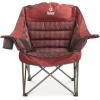 Guide Gear Oversized Extra Large Padded Camping Chair, Portable, Folding, Large Camp Lounge Beach Chairs for Outdoor, Adults, Men and Women, Heavy-Duty 400 Pound Capacity, with Cup Holder Red Plaid(Red Plaid)