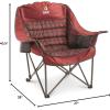 Guide Gear Oversized Extra Large Padded Camping Chair, Portable, Folding, Large Camp Lounge Beach Chairs for Outdoor, Adults, Men and Women, Heavy-Duty 400 Pound Capacity, with Cup Holder Red Plaid(Red Plaid)