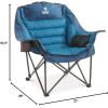 Guide Gear Oversized Extra Large Padded Camping Chair, Portable, Folding, Large Camp Lounge Beach Chairs for Outdoor, Adults, Men and Women, Heavy-Duty 400 Pound Capacity, with Cup Holder Red Plaid(Blue)