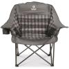 Guide Gear Oversized Extra Large Padded Camping Chair, Portable, Folding, Large Camp Lounge Beach Chairs for Outdoor, Adults, Men and Women, Heavy-Duty 400 Pound Capacity, with Cup Holder Red Plaid(Gray Plaid)