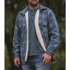 Guide Gear Plaid Sherpa Lined Fleece CPO Long Sleeve Shirt Jacket; for Work, Hunting or Casual Wear for Men(Russet Plaid)