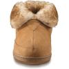Guide Gear Women’s Suede Wool Roll Bootie Slippers, Warm Cozy Furry Indoor Outdoor Ladies House Shoe(Cinnamon)