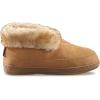 Guide Gear Women’s Suede Wool Roll Bootie Slippers, Warm Cozy Furry Indoor Outdoor Ladies House Shoe(Cinnamon)