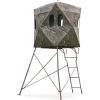 Guide Gear 6 Foot Tripod Hunting Tower Blind, 2-Man Stand Elevated, Hunting Gear Equipment Accessories, 4 by 4(Mossy Oak Country Roots)