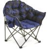 Guide Gear Club Camping Chair, Oversized, Portable, Folding with Padded Seats, 500-lb. Capacity Green Plaid(Blue Plaid)