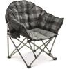 Guide Gear Club Camping Chair, Oversized, Portable, Folding with Padded Seats, 500-lb. Capacity Green Plaid(Gray Plaid)