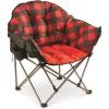 Guide Gear Club Camping Chair, Oversized, Portable, Folding with Padded Seats, 500-lb. Capacity Green Plaid(Red Plaid)