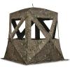 Guide Gear Flare XL Tall Hunting Ground Blind, See-Through, 360 View, 2-3 Person Pop-up Tent, Turkey, Duck, Deer Hunting Gear Equipment Accessories(Mossy Oak Country Roots)